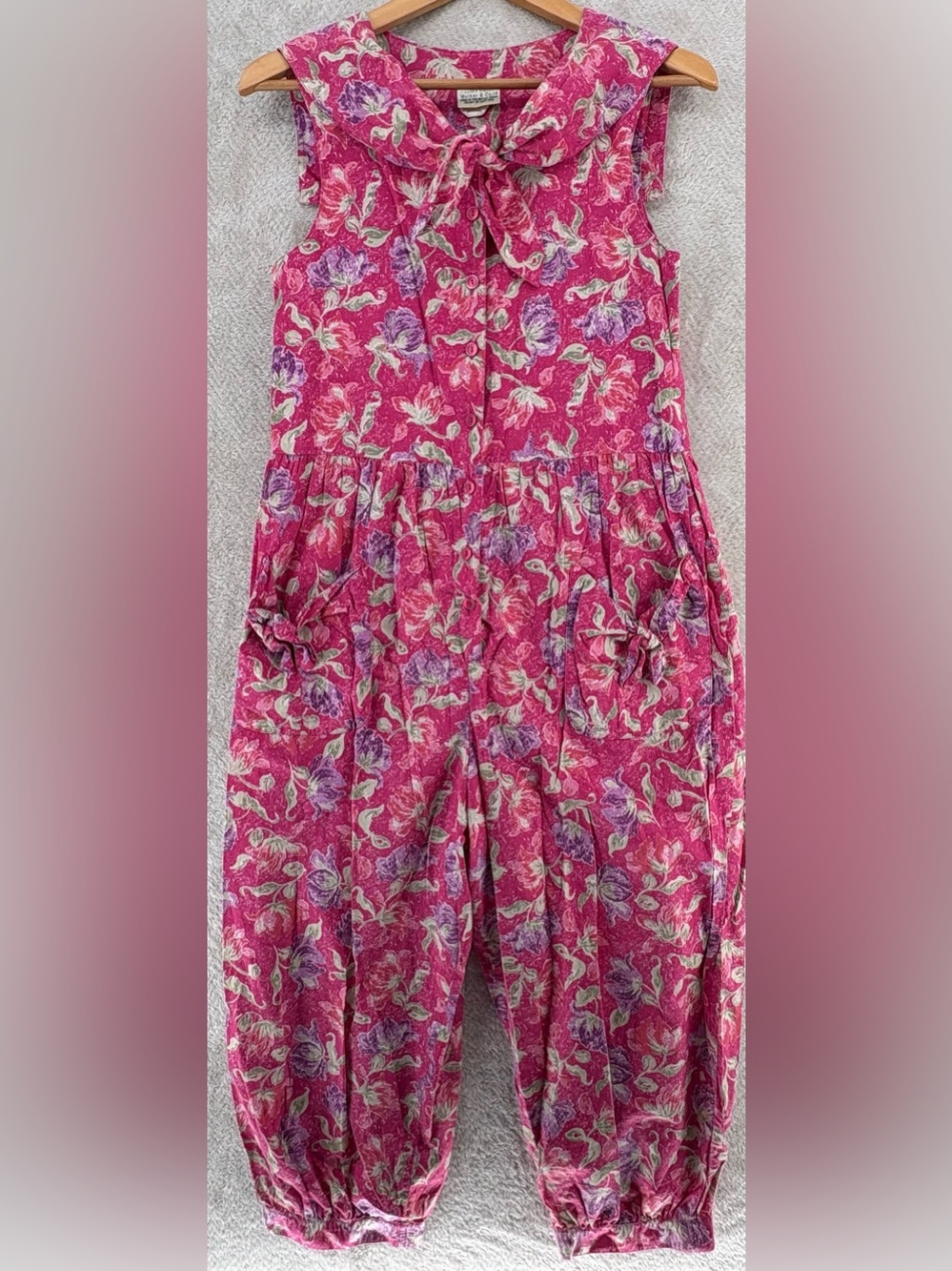 Vintage Laura Ashley Women’s M Cotton Romper-British Crown Colony Hong Kong